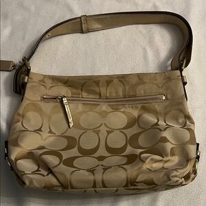 Coach Beige Signature Shoulder Bag